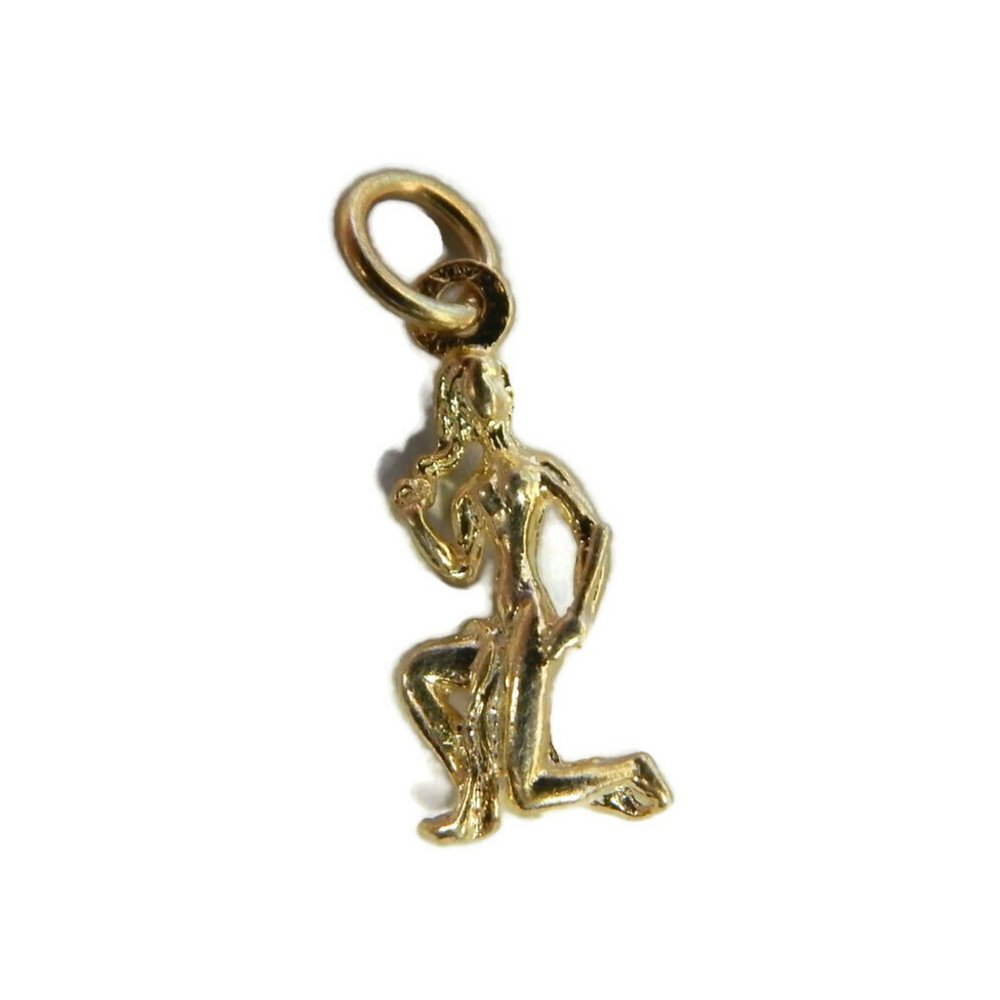 14K Yellow Gold Virgo Horoscope Zodiac Sign Unisex